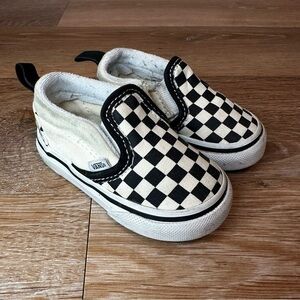 Vans Unisex Toddler Size 4 Checkerboard Low-Top Slip On Sneakers